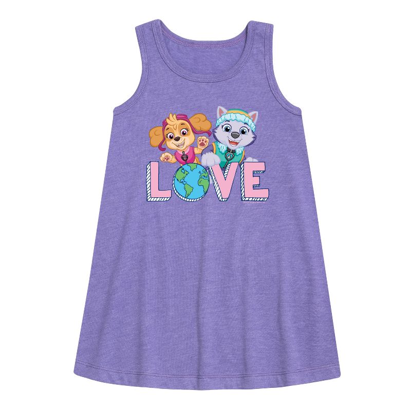Girls' - Paw Patrol - Love Earth Graphic Sleeveless Aline Dress