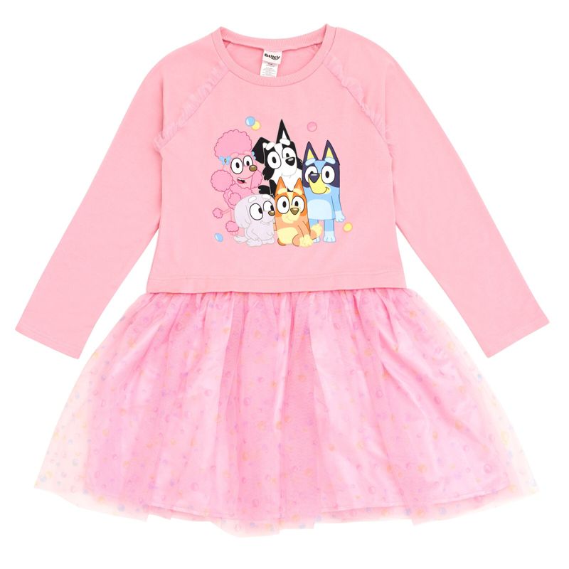 Bluey Girls French Terry Dress Little Kid to Big