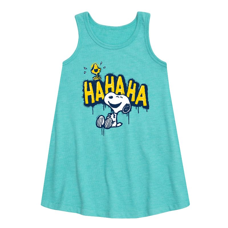 Girls' - Peanuts - Ha Ha Graffiti Graphic Sleeveless Aline Dress