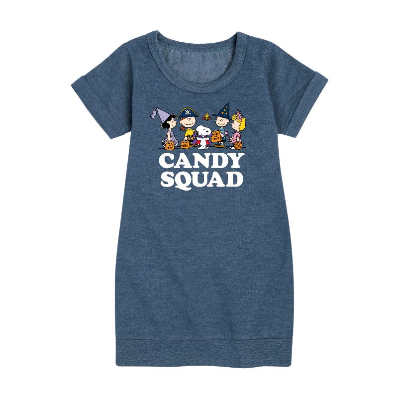 Girls' - Peanuts - Candy Squad Graphic Short Sleeve Fleece Dress