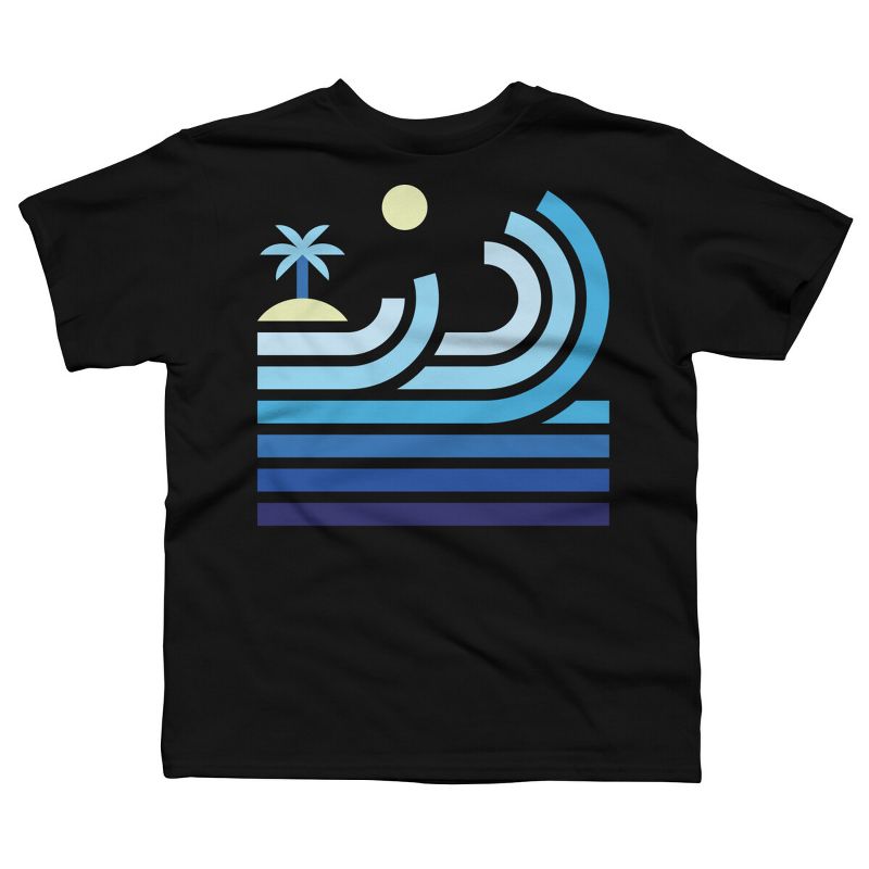 تي شيرت بتصميم بشري للأولاد بعنوان "أمواج رائعة على شاطئ وحيد" من تصميم كويليمو
