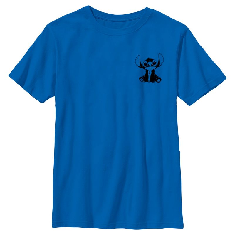 Boy's Lilo & Stitch Black and White Sketch Stitch T-Shirt