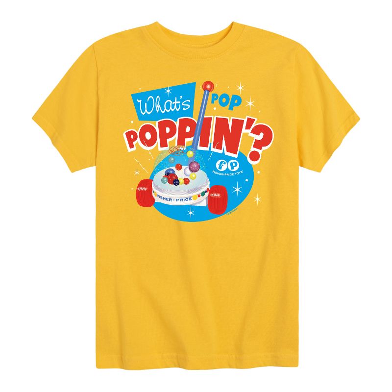تي شيرت جرافيكي بأكمام قصيرة من فيشر برايس للأولاد - لعبة "ما هو بوبين"