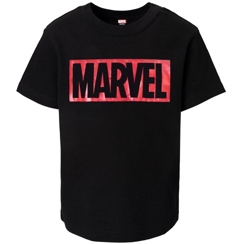 تي شيرت Marvel Avengers بشعار جرافيكي للأطفال الصغار والكبار