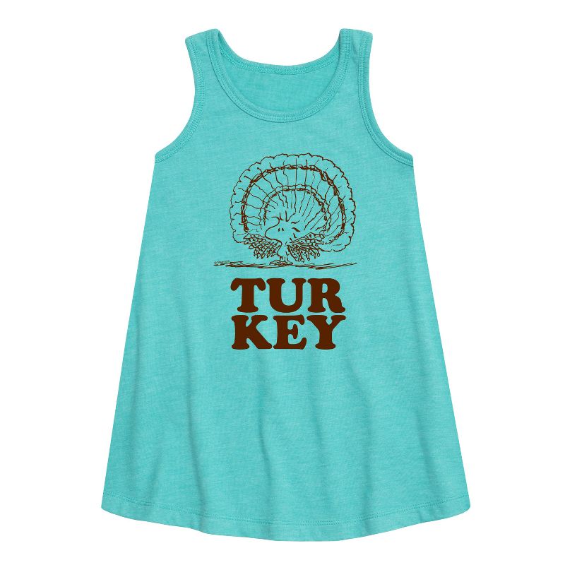 فستان وودستوك ديك رومي جرافيكي بدون أكمام للفتيات - بينتس - خط مستقيم