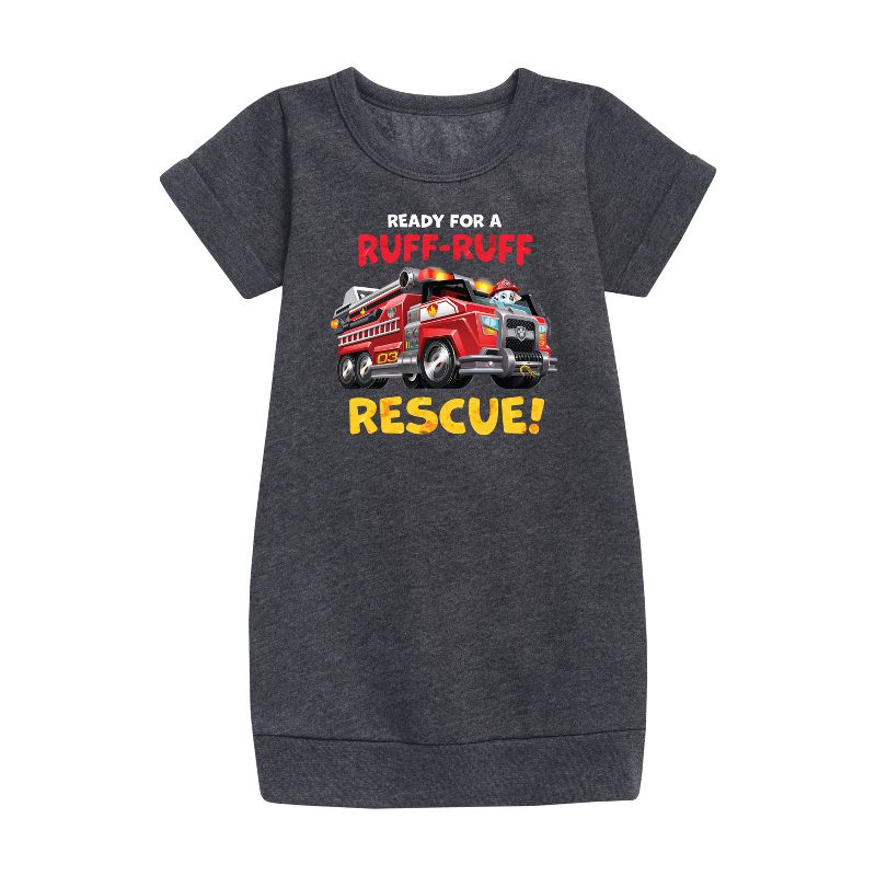 Girls' - Paw Patrol - Marshall Ruff Ruff Rescue Graphic Short Sleeve Fleece Dress