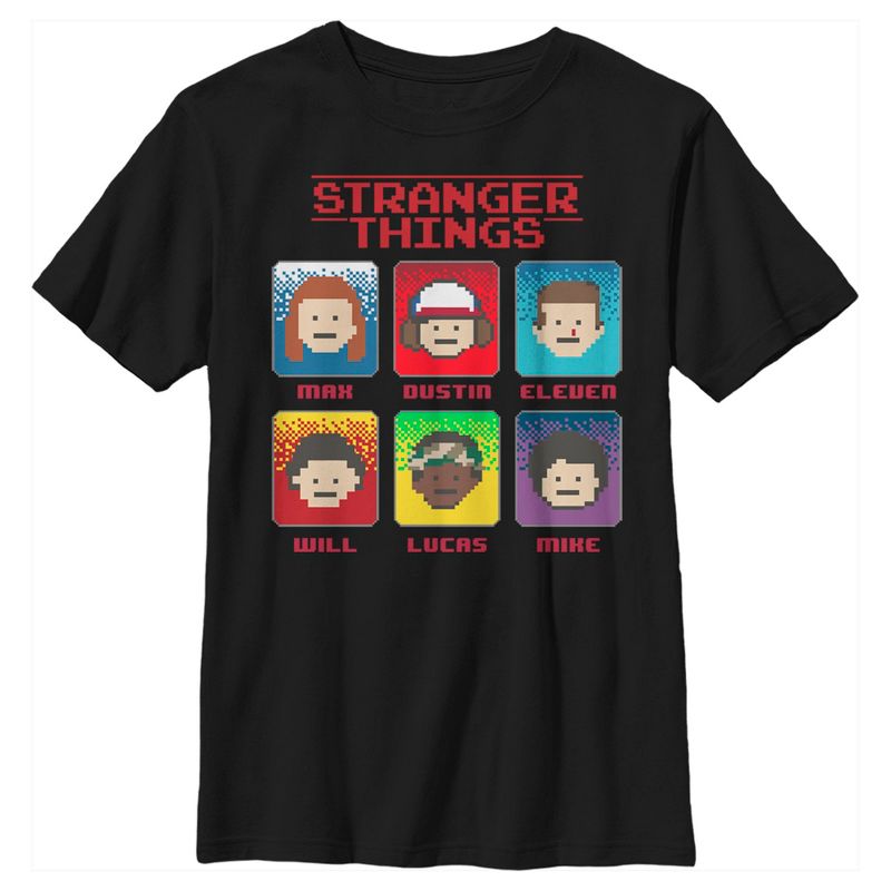 تي شيرت أولاد مطبوع عليه صورة جماعية من مسلسل Stranger Things بحجم 8 بت