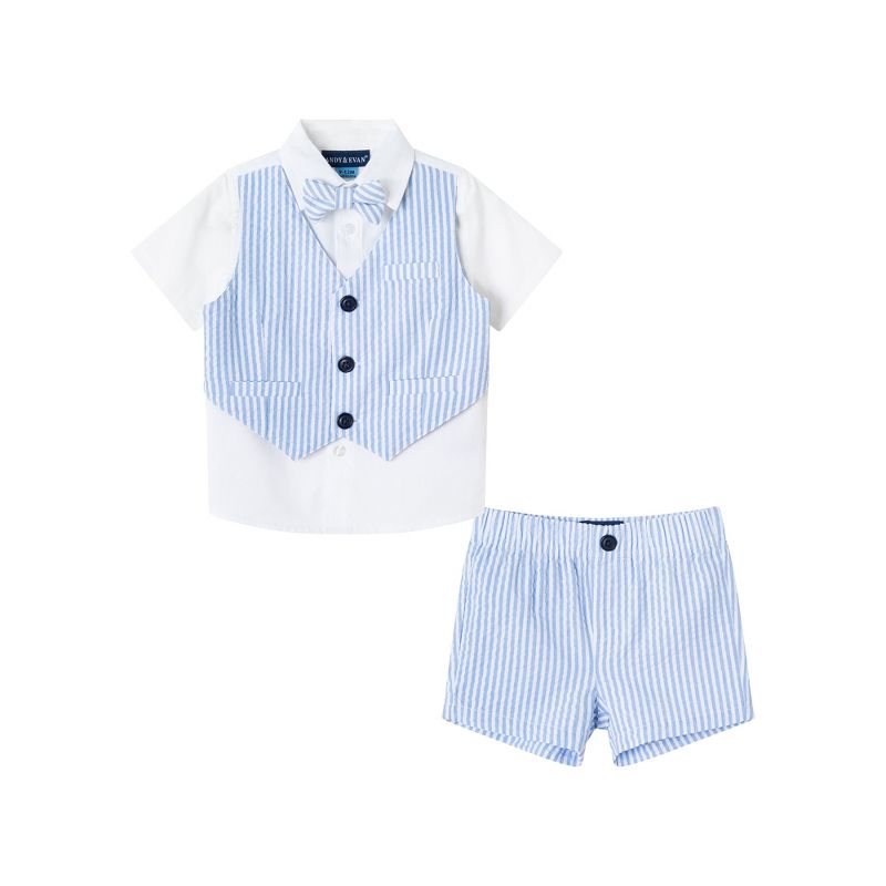 Andy & Evan Infant Chambray Polo and Vest Set
