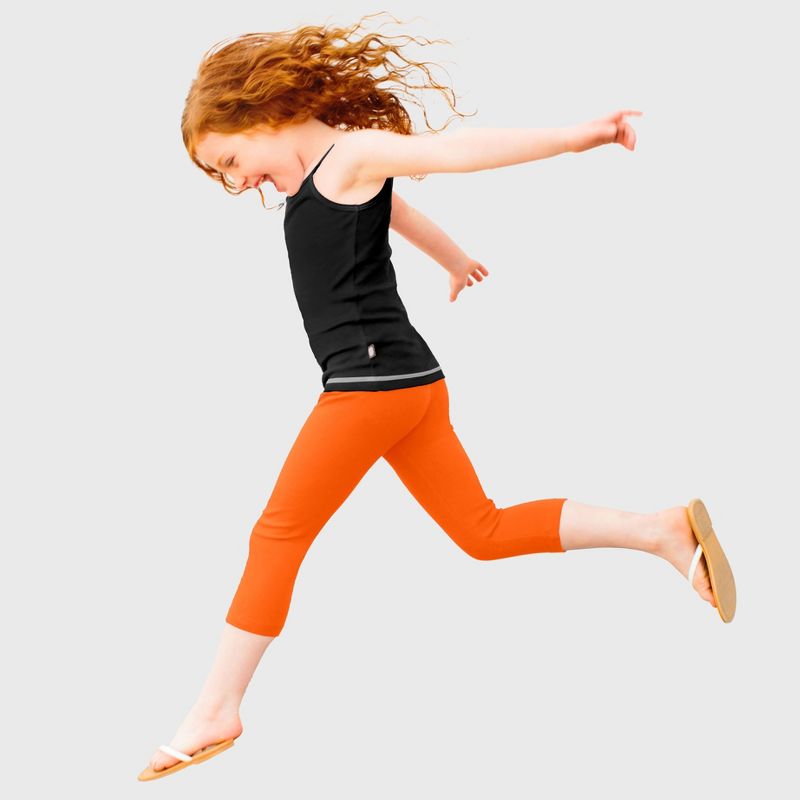 City Threads Girls 100% Cotton Soft Capri Leggings - USA-Made