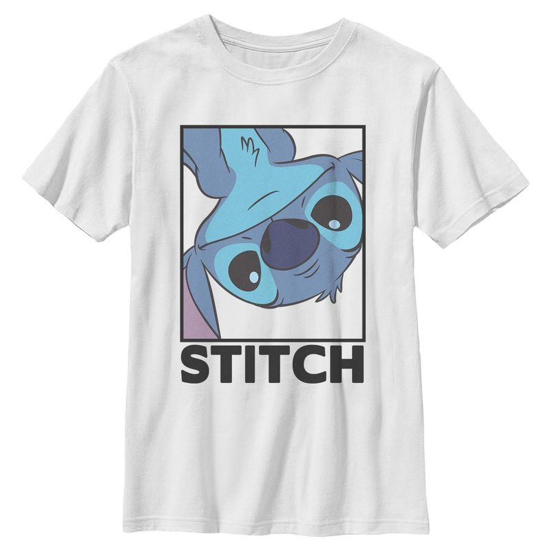 Boy's Lilo & Stitch Peekaboo Stitch Portrait T-Shirt