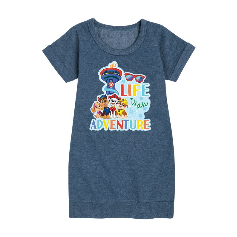 Girls' - Paw Patrol - Life Is An Adventure Graphic Short Sleeve Fleece Dress