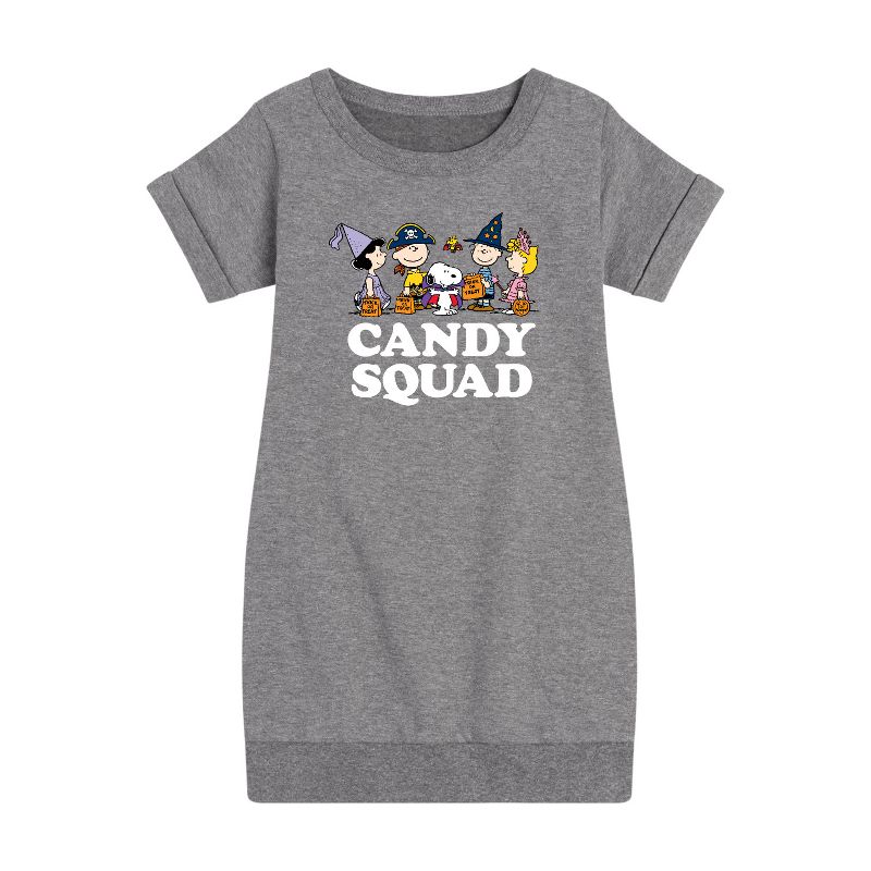 Girls' - Peanuts - Candy Squad Graphic Short Sleeve Fleece Dress