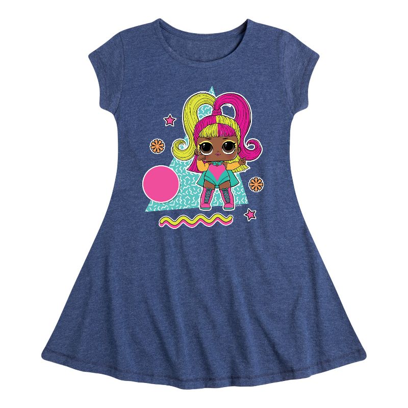 Girls' - LOL Surprise! - Glow Grrrl Retro Styled Fit & Flair Cap Sleeve Dress