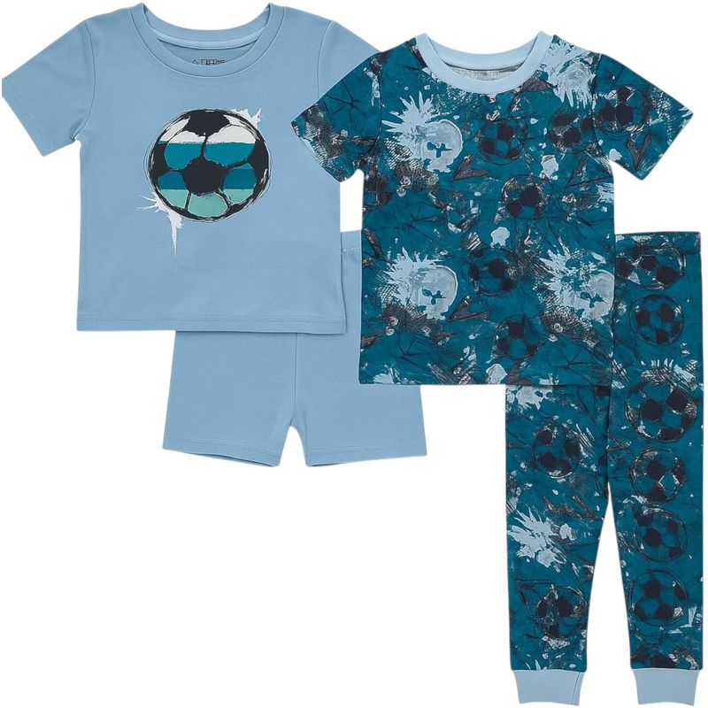 طقم بيجامات بوليستر من 4 قطع للأولاد الصغار/الكبار من ليتل دريمر