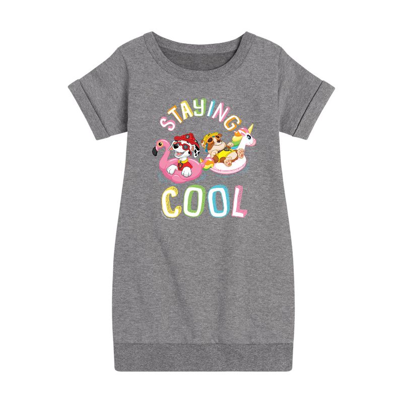 Girls' - Paw Patrol - Staying Cool Graphic Short Sleeve Fleece Dress