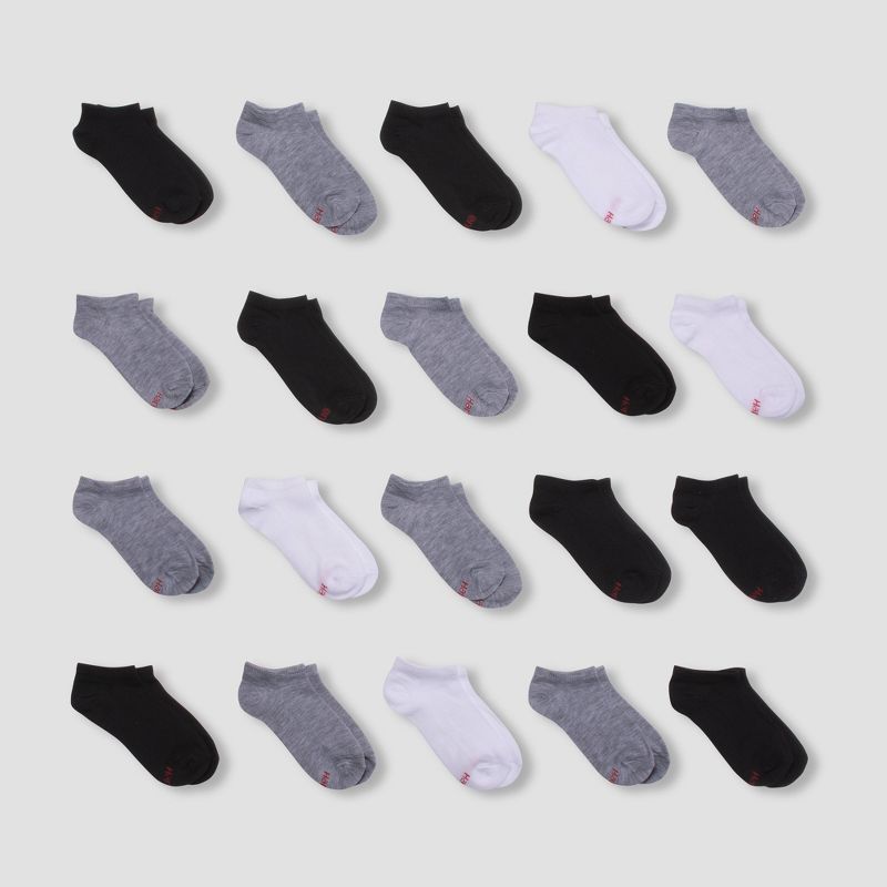 Hanes Boys' 20pk No Show Athletic Socks - Colors May Vary