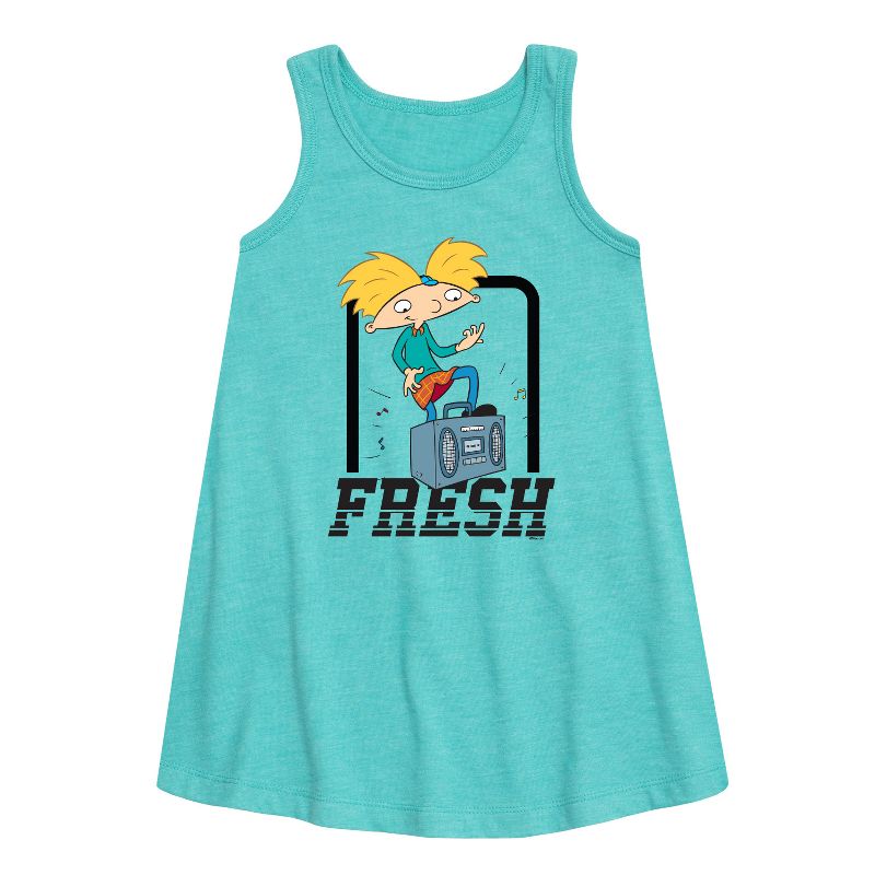 Girls' - Hey Arnold! - Fresh Arnold Graphic Sleeveless Aline Dress