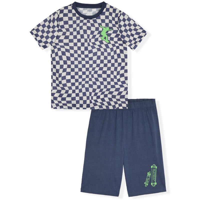 Sleep On It Boys 2-Piece Short-Sleeve Jersey Pajama Shorts Set