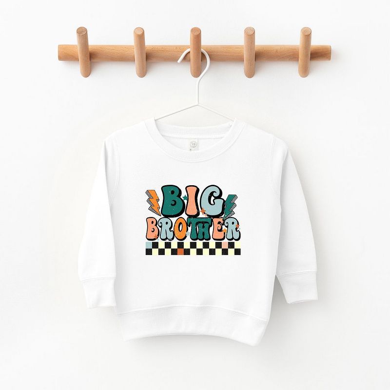 The Juniper Shop Big Brother Checkered Toddler Graphic Sweatshirt