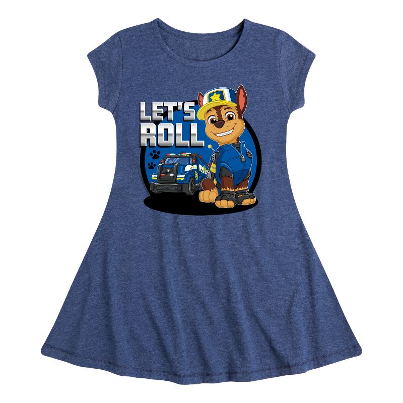 Girls' - Paw Patrol - Let's Roll Chase Fit & Flair Cap Sleeve Dress