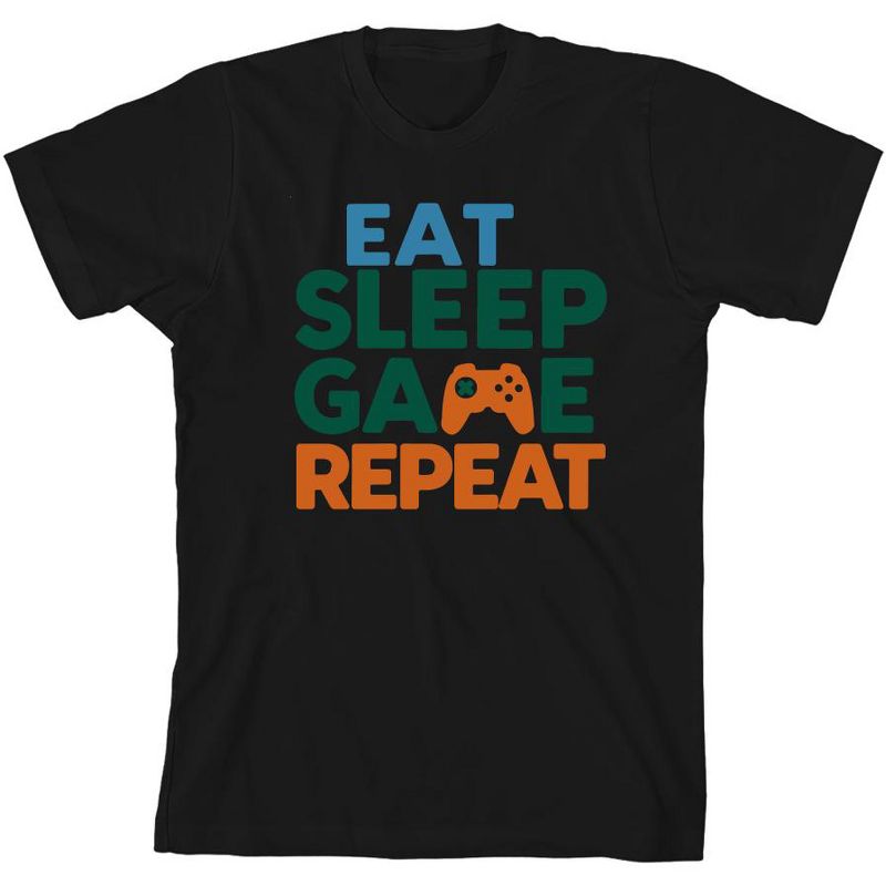 "Eat, Sleep, Game, Repeat" Youth Crew Neck Short Sleeve Tee