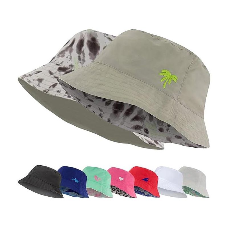 Addie & Tate Kids Reversible Bucket Hat for Girls & Boys, Packable Beach Sun Bucket Hat for Toddlers to Teens Ages 3-14 Years