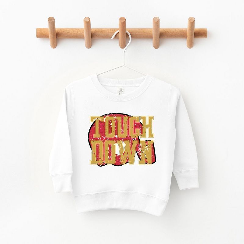 The Juniper Shop Touch Down Red Helmet Distressed Toddler Graphic Sweatshirt
