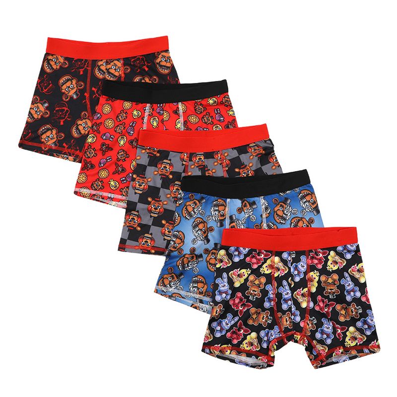 Five Nights at Freddy's Horror Video Game Youth Boys Underwear 5pk Boys Boxer Briefs Set