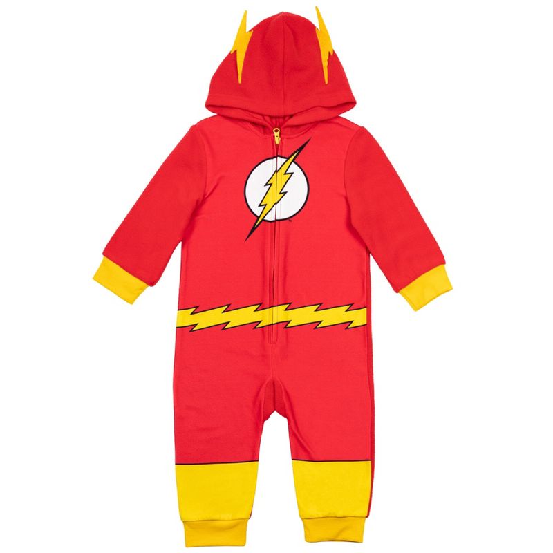 DC Comics Justice League The Flash Superman Batman Zip Up Pajama Coverall
