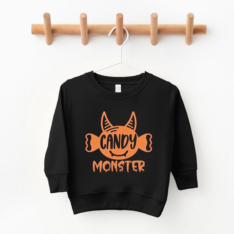 The Juniper Shop Candy Monster Horns Glitter Toddler Graphic Sweatshirt