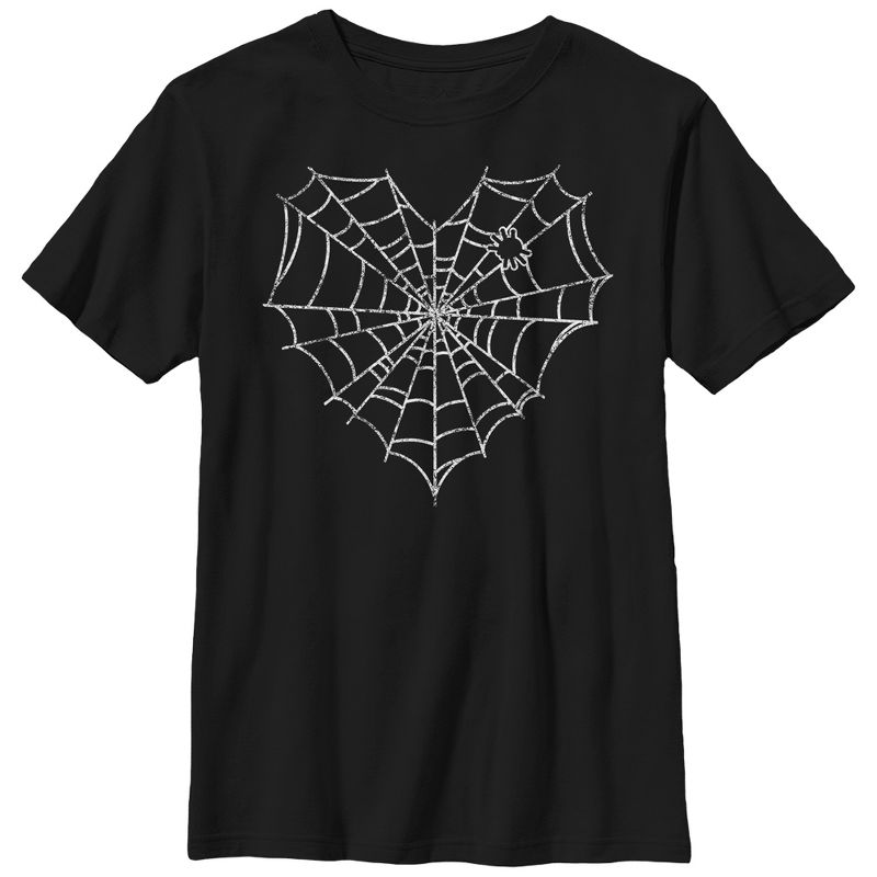 Boy's Lost Gods Halloween Heart Spider Web T-Shirt