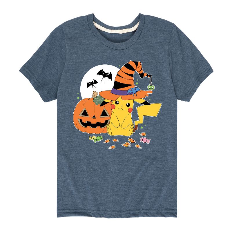 Boys' - Pokémon - Witch Pikachu With Candy Short Sleeve Graphic T-Shirt