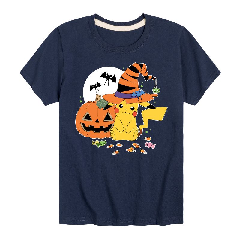Boys' - Pokémon - Witch Pikachu With Candy Short Sleeve Graphic T-Shirt