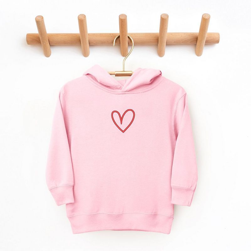 The Juniper Shop Embroidered Hand Drawn Heart Toddler Graphic Hoodie