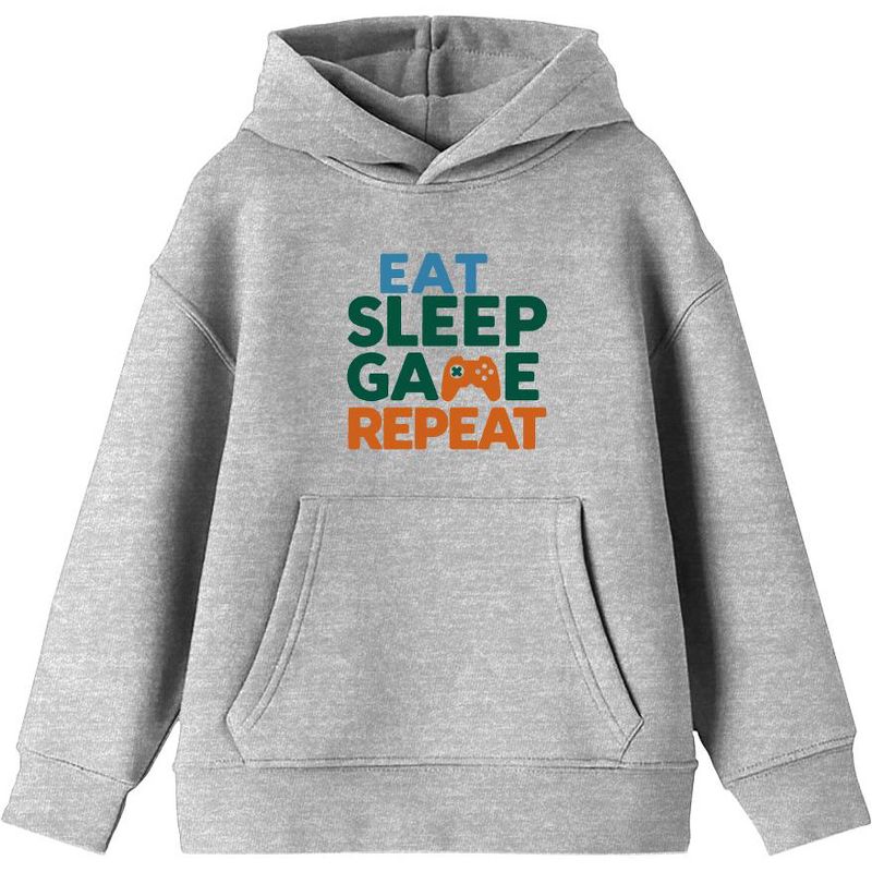 "Eat, Sleep, Game, Repeat" Youth Long Sleeve Hoodie