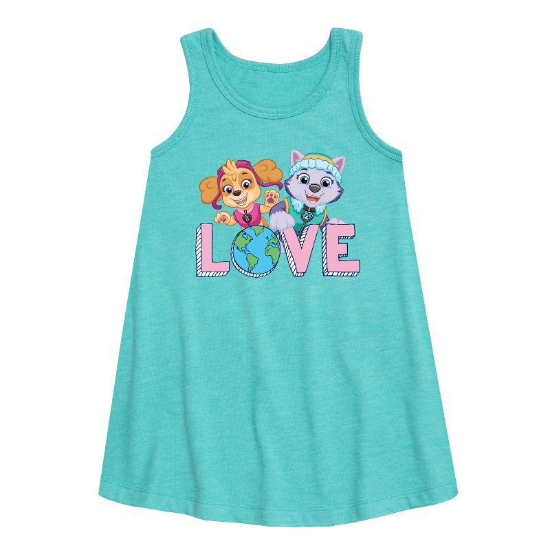 Girls' - Paw Patrol - Love Earth Graphic Sleeveless Aline Dress