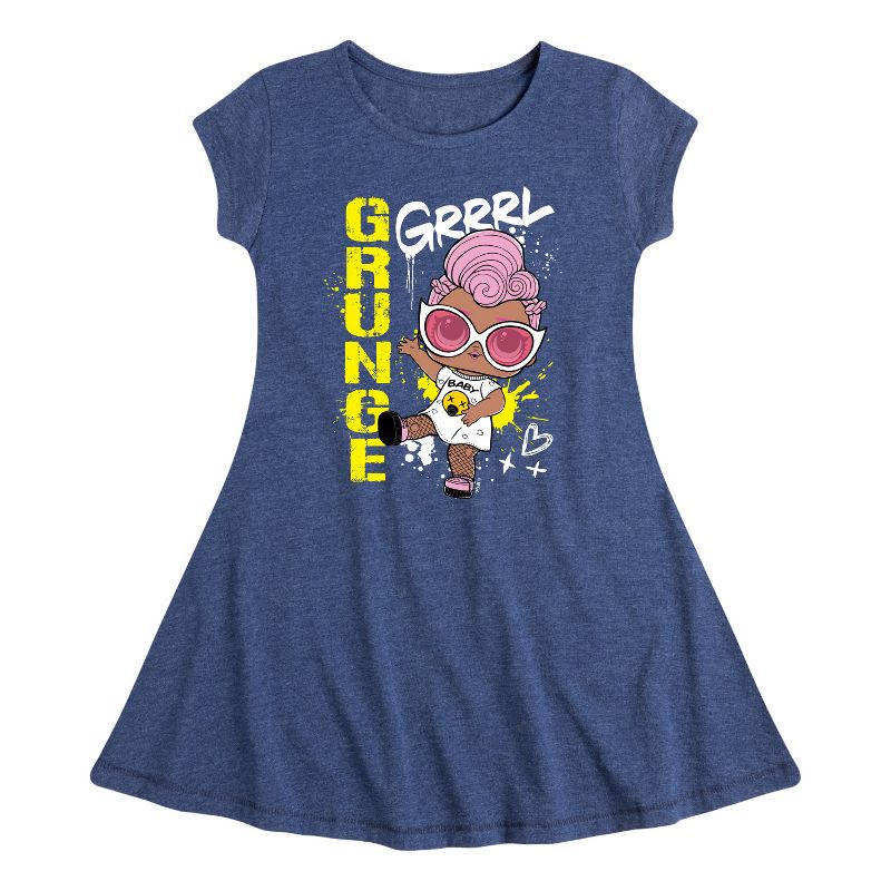 فستان بناتي - مفاجأة LOL! - فستان قصير الأكمام بتصميم جرونج جرل