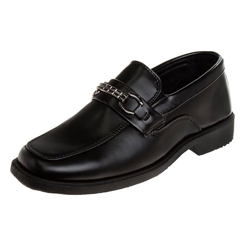 Josmo Boys' Slip-On Dress Shoes with Metal Accent: Classic Oxford Dress Shoes with Slip-On Design