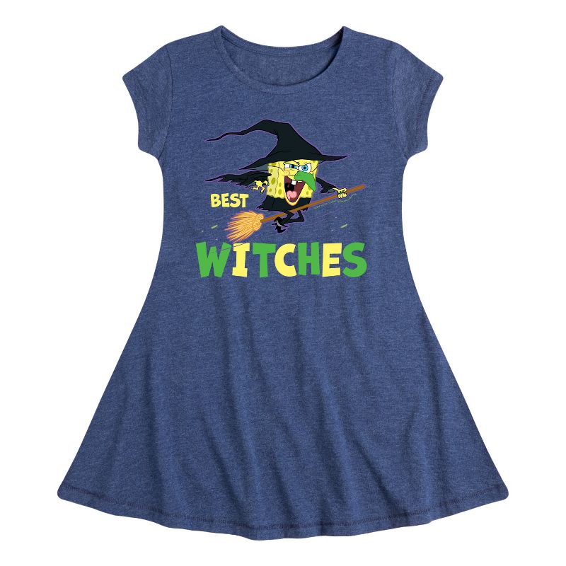 Girls' - SpongeBob SquarePants - Best Witches Fit & Flair Cap Sleeve Dress