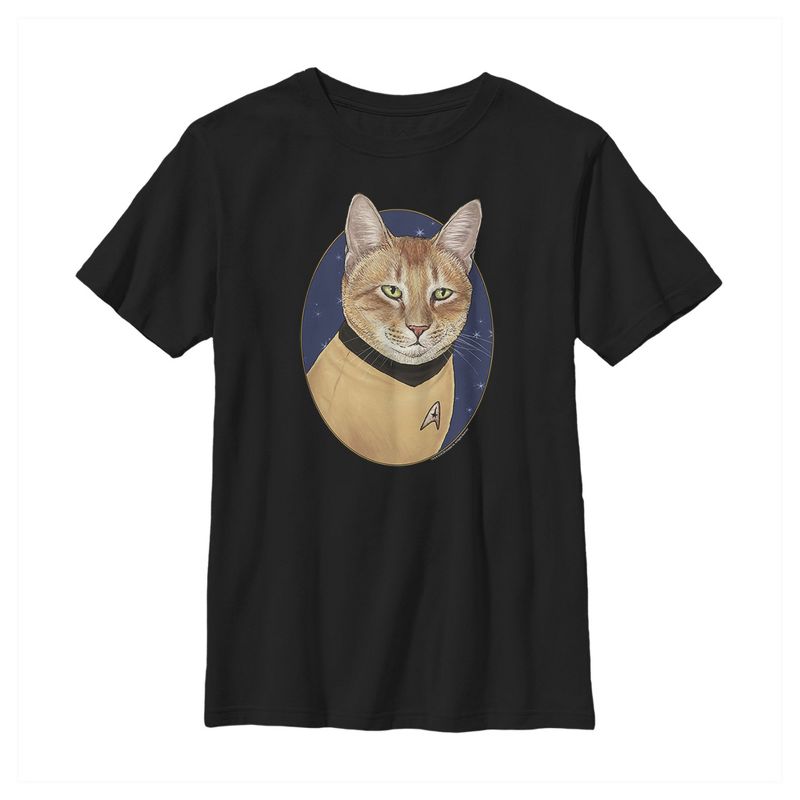 Boy's Star Trek Captain Kirk Cat T-Shirt