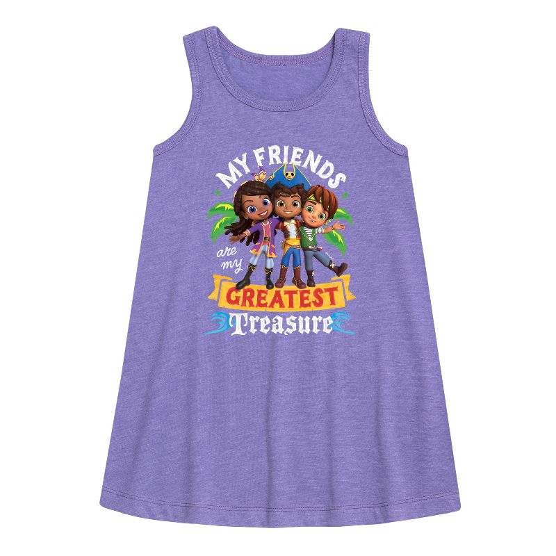 فستان بناتي من سانتياغو البحار - كنز أصدقائي الأعظم - بدون أكمام بتصميم جرافيكي