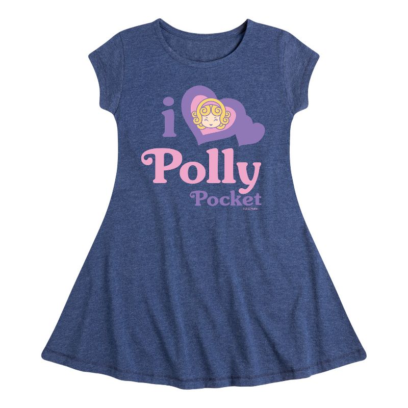 Girls' - Polly Pocket - I Love Polly Pocket Fit & Flair Cap Sleeve Dress