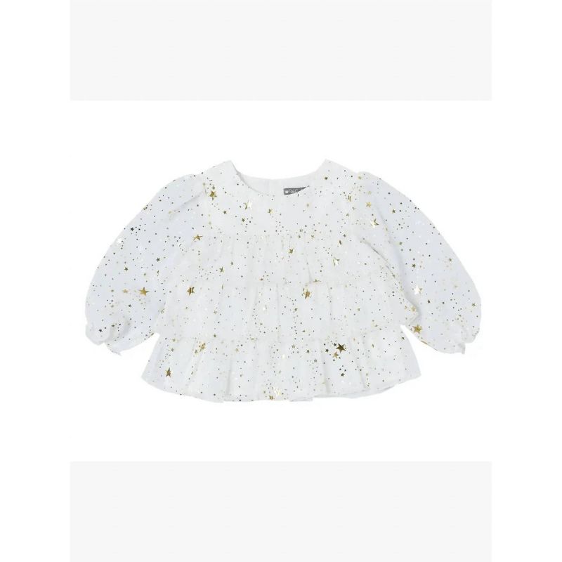 Girl Toddler's Star Printed Chiffon Blouse - Petit Confection