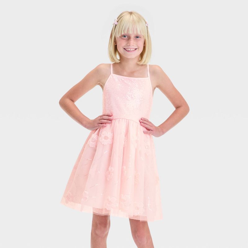 Zenzi Girls' Sequin Tank Dress - White