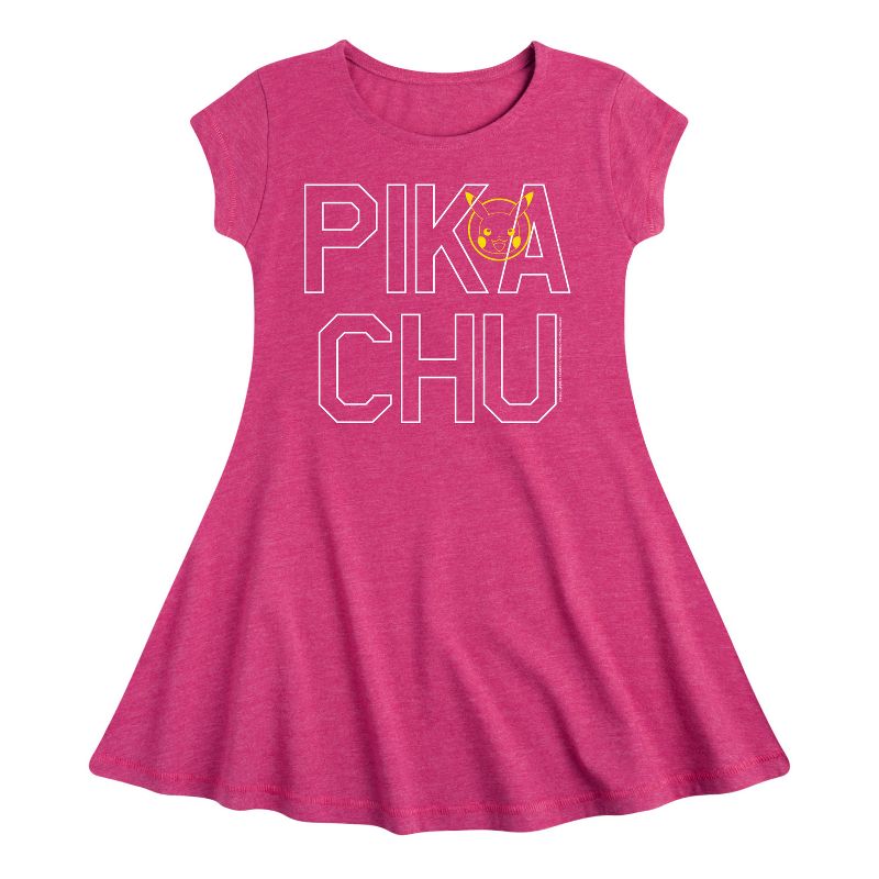 Girls' - Pokémon - Pikachu Logo Fit & Flair Cap Sleeve Dress