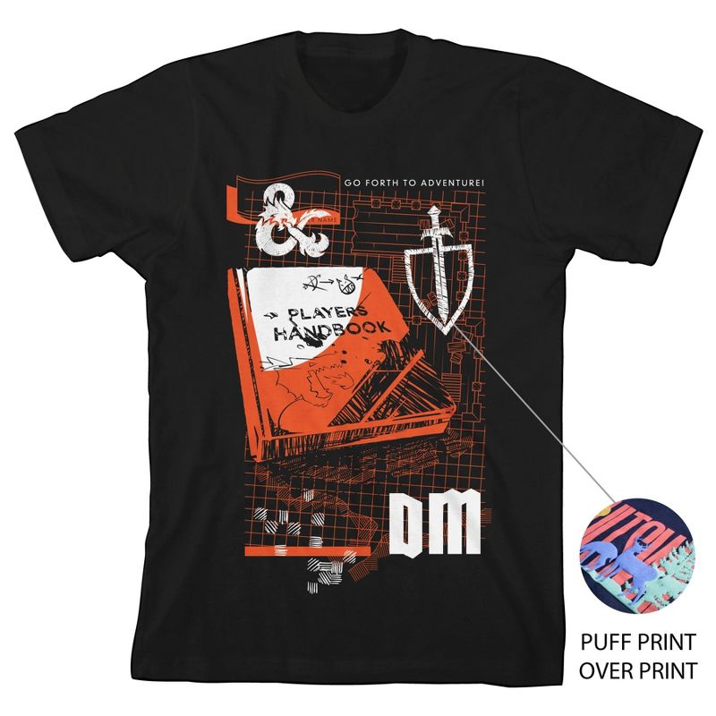 Dungeons & Dragons Go Forth To Adventure Boy's Black T-shirt