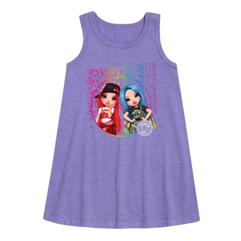 Girls' - Rainbow High - Turn It Up Graphic Sleeveless Aline Dress