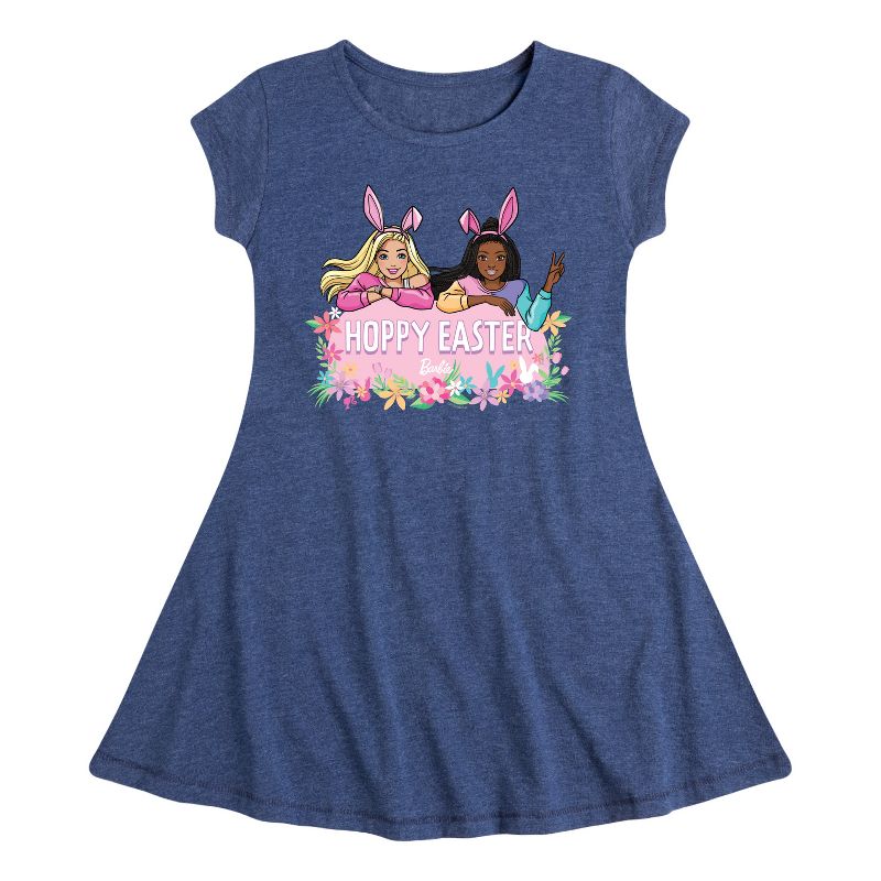 فستان باربي - مناسب لعيد الفصح بأكمام قصيرة - للبنات