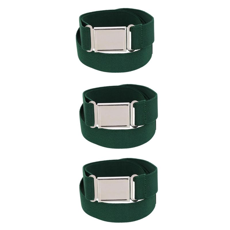 CTM Kids' Adjustable Elastic Belt with Magnetic Buckle (Pack of 3)