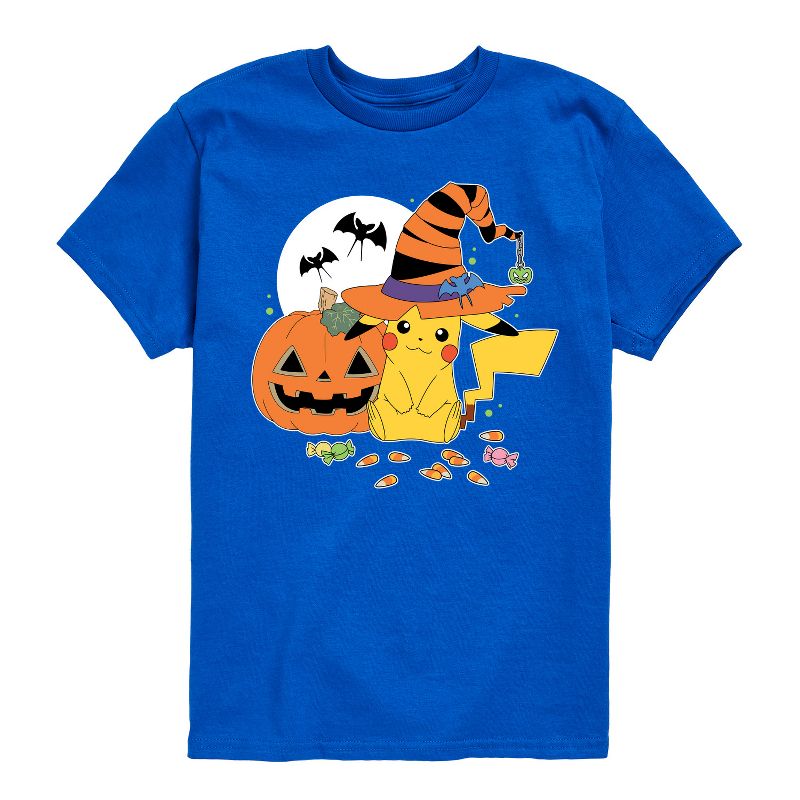 Boys' - Pokémon - Witch Pikachu With Candy Short Sleeve Graphic T-Shirt